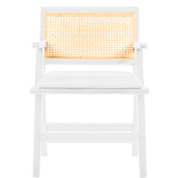 Meridian Abby Cream Vegan Leather Dining Arm Chair
