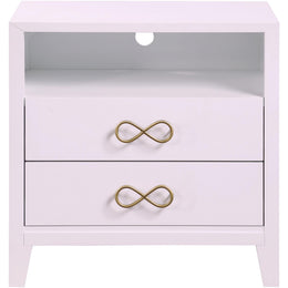 Meridian Bowtie Pink / Gold Night Stand