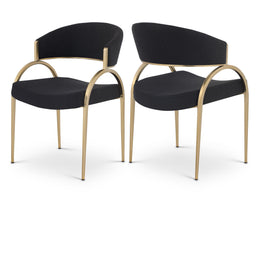 Meridian Privet Black Linen Textured Fabric Dining Chair