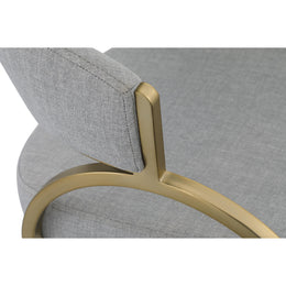 Meridian Privet Grey Linen Textured Fabric Dining Chair