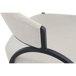 Meridian Privet Beige Linen Textured Fabric Dining Chair