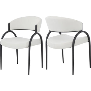 Meridian Privet Cream Linen Textured Fabric Dining Chair