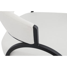 Meridian Privet Cream Linen Textured Fabric Dining Chair