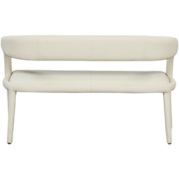 Meridian Sylvester Cream Vegan Leather Bench