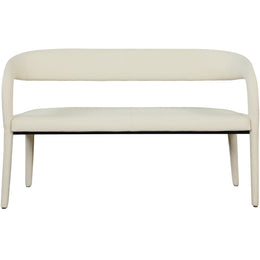 Meridian Sylvester Cream Vegan Leather Bench