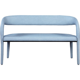Meridian Sylvester Light Blue Vegan Leather Bench
