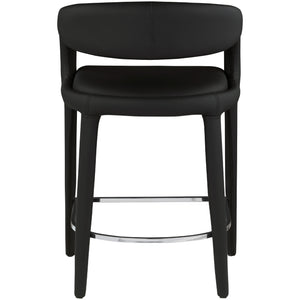 Meridian Sylvester Black Vegan Leather Stool