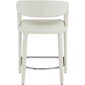 Meridian Sylvester Cream Vegan Leather Stool