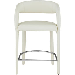 Meridian Sylvester Cream Vegan Leather Stool