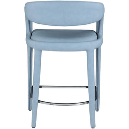 Meridian Sylvester Light Blue Vegan Leather Stool