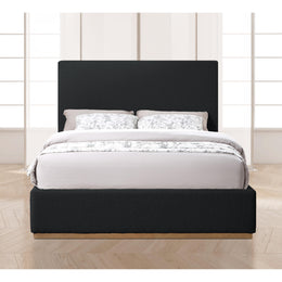 Meridian Monaco Black Boucle Fabric Full Bed
