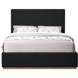 Meridian Monaco Black Boucle Fabric King Bed