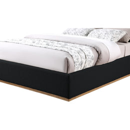 Meridian Monaco Black Boucle Fabric King Bed