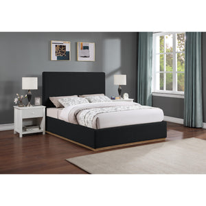 Meridian Monaco Black Boucle Fabric Queen Bed
