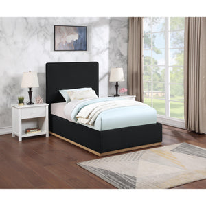 Meridian Monaco Black Boucle Fabric Twin Bed