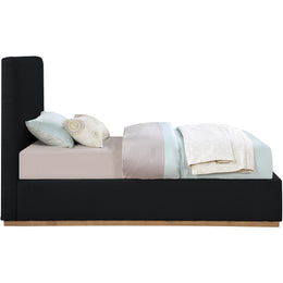 Meridian Monaco Black Boucle Fabric Twin Bed
