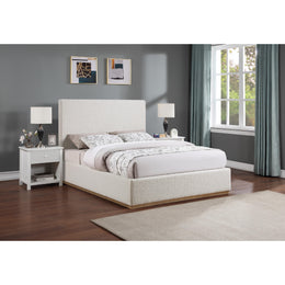 Meridian Monaco Cream Boucle Fabric King Bed