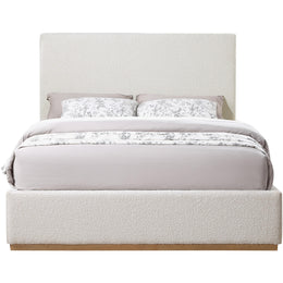 Meridian Monaco Cream Boucle Fabric King Bed