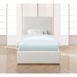 Meridian Monaco Cream Boucle Fabric Twin Bed