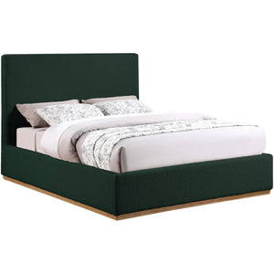 Meridian Monaco Green Boucle Fabric King Bed