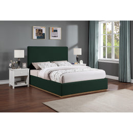 Meridian Monaco Green Boucle Fabric King Bed