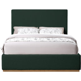 Meridian Monaco Green Boucle Fabric King Bed