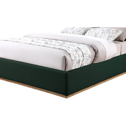 Meridian Monaco Green Boucle Fabric King Bed
