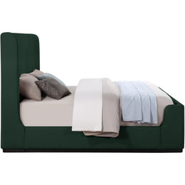 Meridian Oliver Green Boucle Fabric King Bed (3 Boxes)