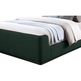Meridian Oliver Green Boucle Fabric King Bed (3 Boxes)