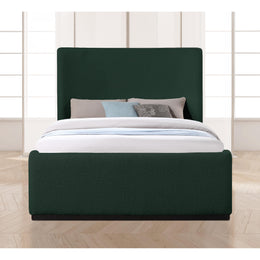 Meridian Oliver Green Boucle Fabric Queen Bed (3 Boxes)