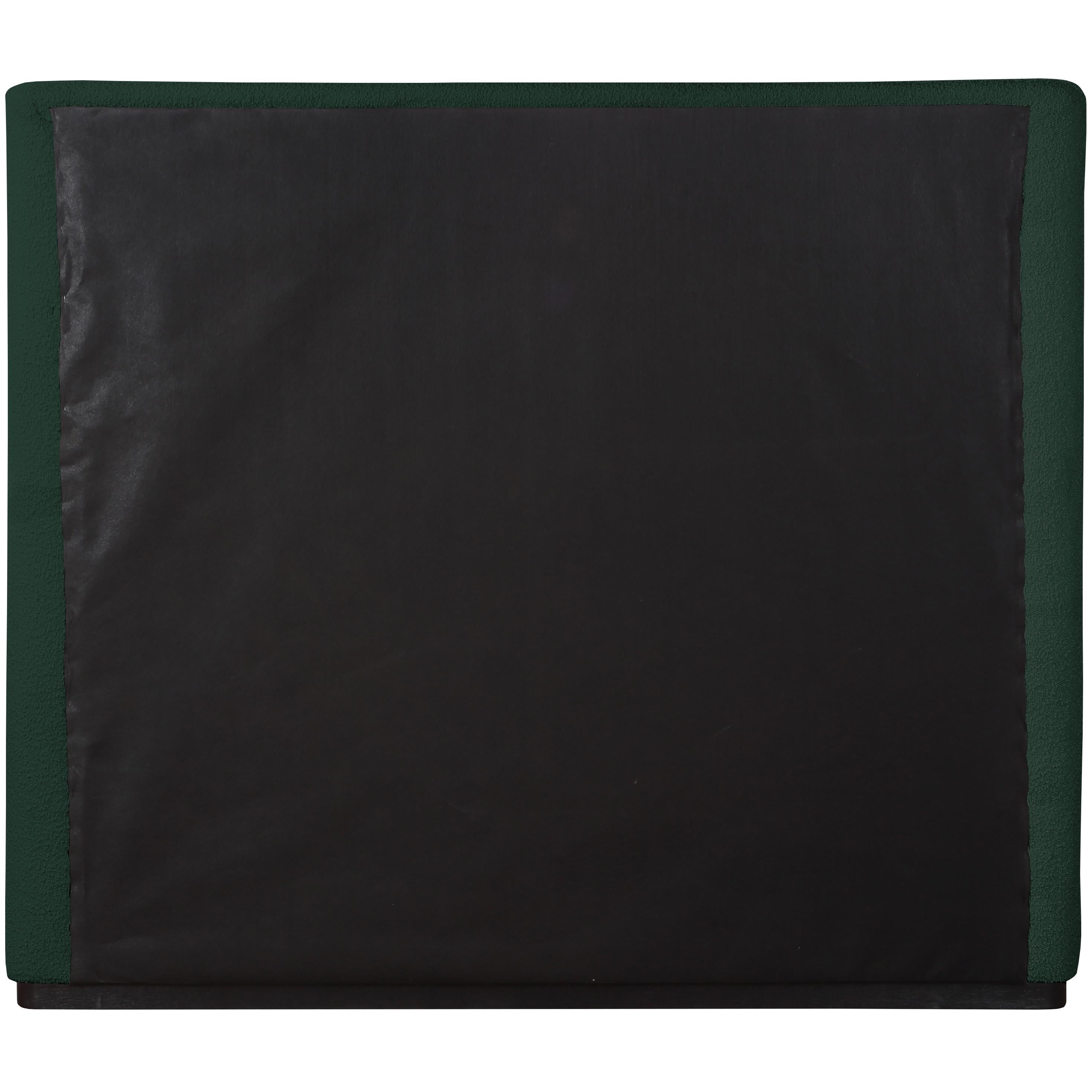 Meridian Oliver Green Boucle Fabric Queen Bed (3 Boxes)