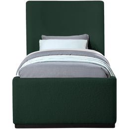 Meridian Oliver Green Boucle Fabric Twin Bed (3 Boxes)