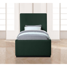 Meridian Oliver Green Boucle Fabric Twin Bed (3 Boxes)