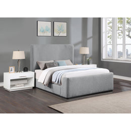 Meridian Oliver Grey Boucle Fabric King Bed (3 Boxes)