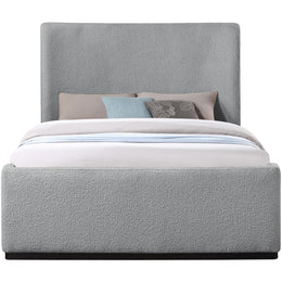 Meridian Oliver Grey Boucle Fabric Queen Bed (3 Boxes)