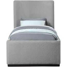 Meridian Oliver Grey Boucle Fabric Twin Bed (3 Boxes)