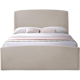 Meridian Tess Beige Velvet King Bed (3 Boxes)