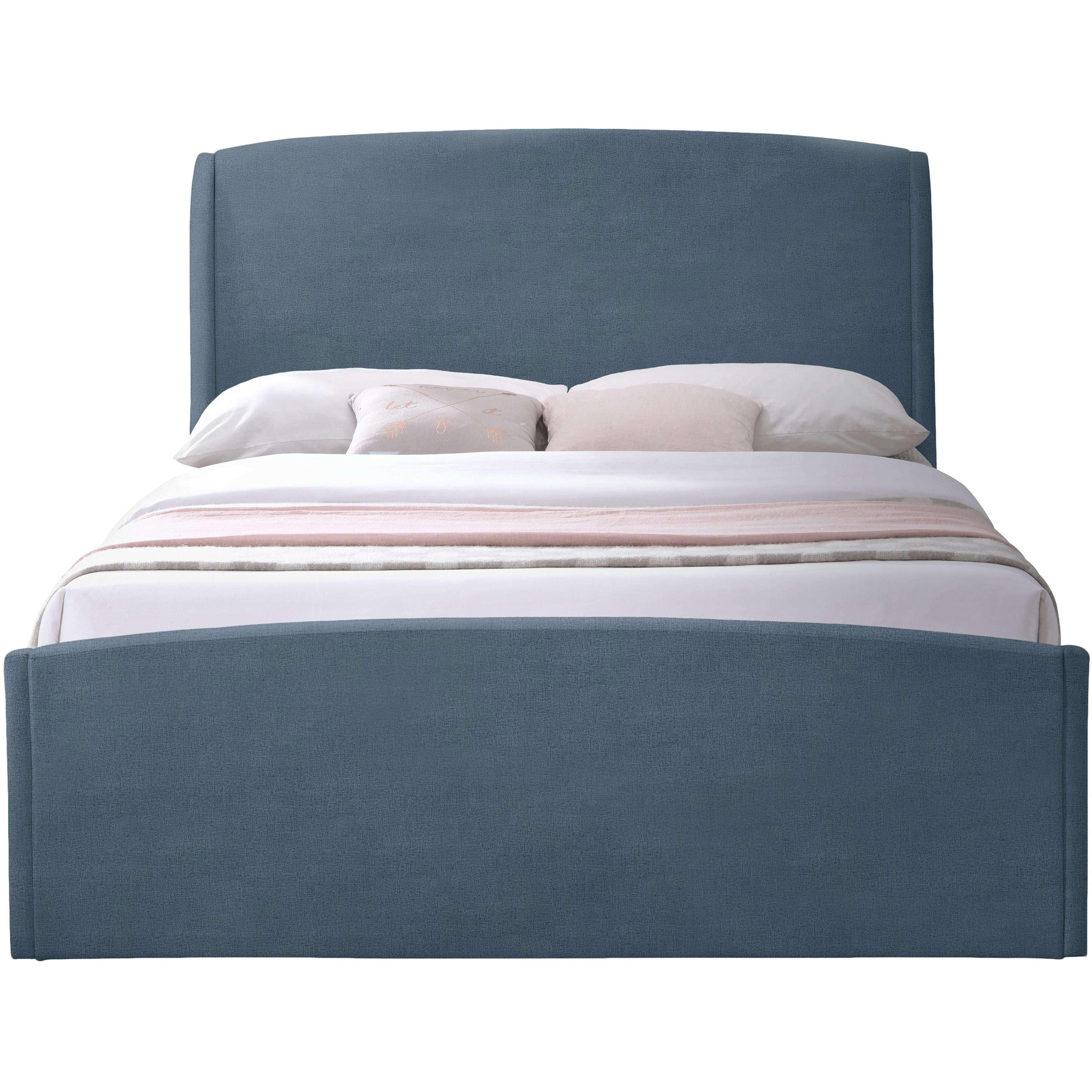 Meridian Tess Blue Velvet King Bed (3 Boxes)