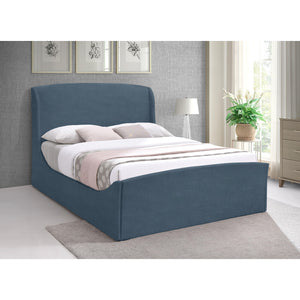 Meridian Tess Blue Velvet Queen Bed (3 Boxes)