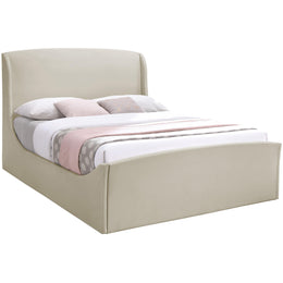 Meridian Tess Cream Velvet King Bed (3 Boxes)