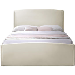Meridian Tess Cream Velvet King Bed (3 Boxes)