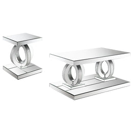 Breena Mirrored Coffee and End Table Set