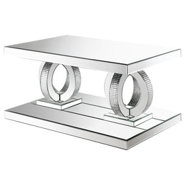 Breena Rectangular Mirrored Acrylic Coffee Table Silver