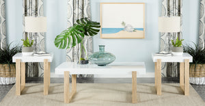 Pala  Coffee and End Table Set White High Gloss