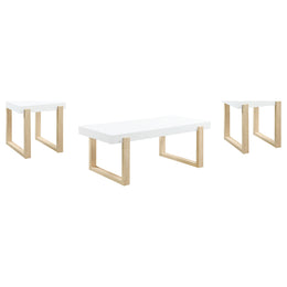 Pala  Coffee and End Table Set White High Gloss
