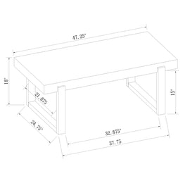 Pala Rectangular Coffee Table White High Gloss and Natural