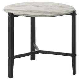 Tandi  Faux Marble Coffee and End Table Set White
