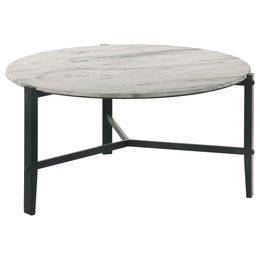 Tandi  Faux Marble Coffee and End Table Set White