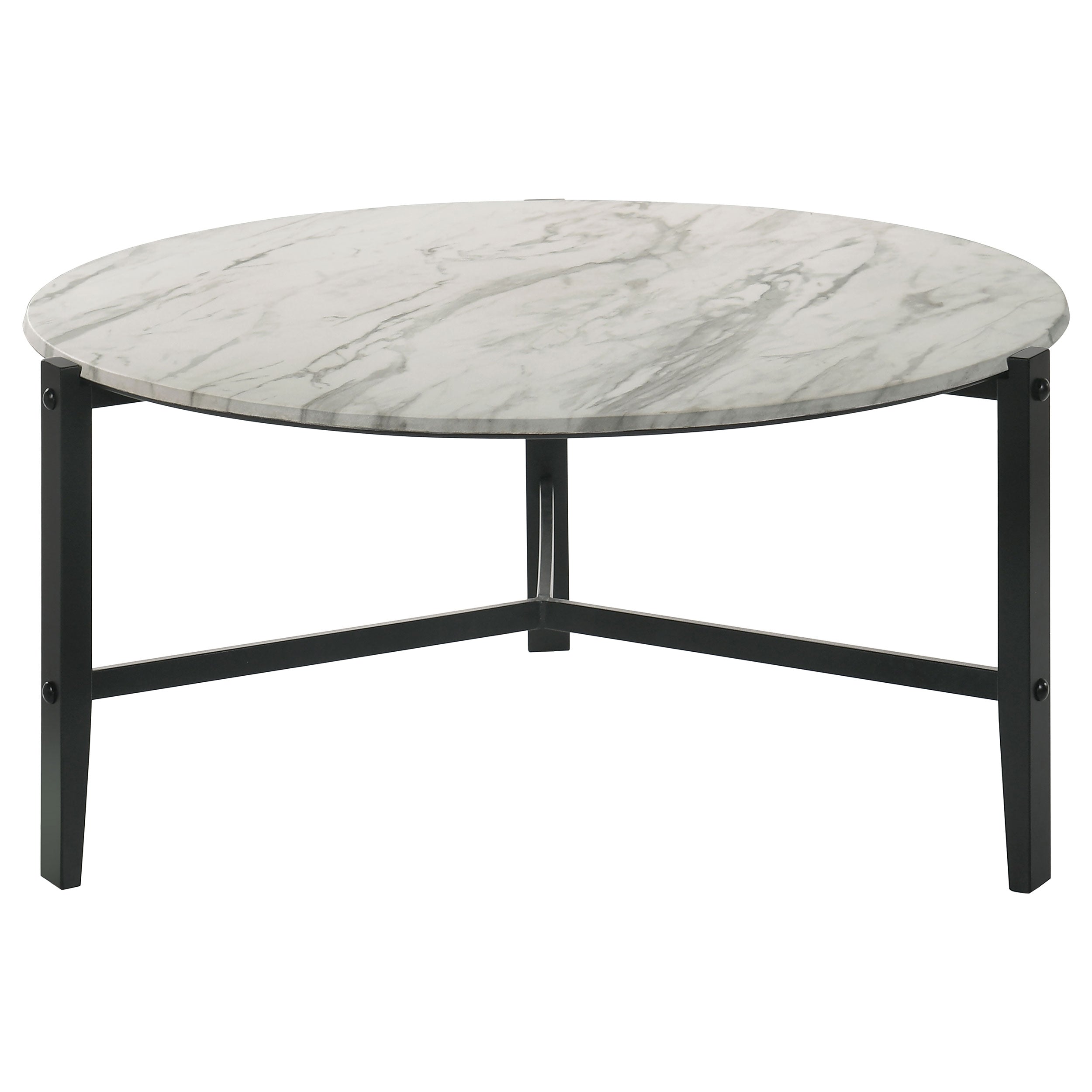 Tandi  Faux Marble Coffee and End Table Set White