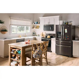 Whirlpool - 36 in. Wide 24.5 cu. ft. French Door Refrigerator with Two-Tier Freezer Storage - Black Stainless Steel